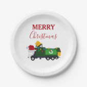 クリスマスリサイクルごみ車 ペーパープレート (正面)