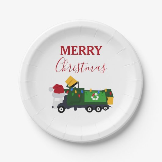 クリスマスリサイクルごみ車 ペーパープレート (正面)