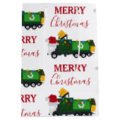 クリスマスリサイクルごみ車 ミディアムペーパーバッグ (裏面)
