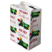 クリスマスリサイクルごみ車 ミディアムペーパーバッグ (裏面アングル)