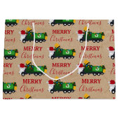 クリスマスリサイクルごみ車 ラージペーパーバッグ (正面)