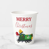 クリスマスリサイクルごみ車 紙コップ (正面)