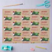 クリスマスリサイクルごみ車 薄葉紙 (クラフト)