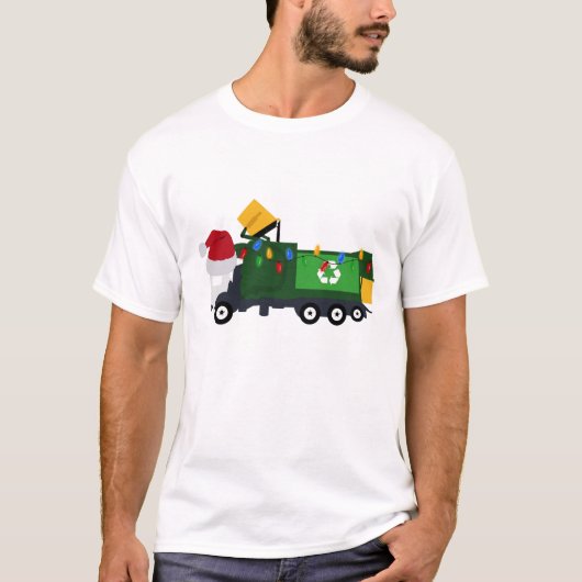 クリスマスリサイクルごみ車 Tシャツ (正面)