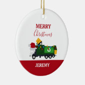 クリスマスリサイクル生ごみトラックカスタム セラミックオーナメント (右)