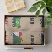 クリスマスリサイクル生ごみトラック名前をカスタムする 薄葉紙 (ギフト)