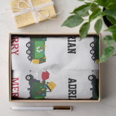 クリスマスリサイクル生ごみトラック名前をカスタムする 薄葉紙 (ギフト)