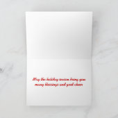 クリスマスリスとクリスマスストッキング シーズンカード (内部)