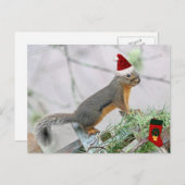 クリスマスリスとクリスマスストッキング シーズンポストカード (正面/裏面)