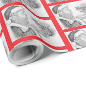 クリスマスリスとサンタ ラッピングペーパー (ロールコーナー)