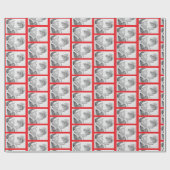 クリスマスリスとサンタ ラッピングペーパー (フラット)