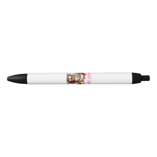 クリスマスリスとライトおもしろいホリデーカード 黒ボールペン (正面)