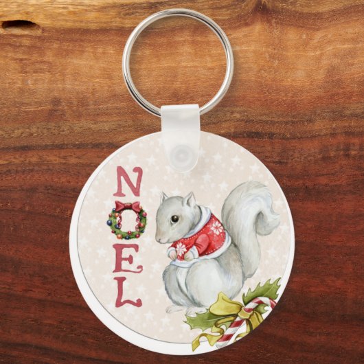 クリスマスリスイラストレーション キーホルダー (正面)