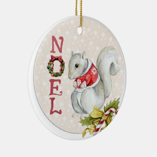 クリスマスリスイラストレーション セラミックオーナメント (右)