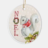 クリスマスリスイラストレーション セラミックオーナメント (左)