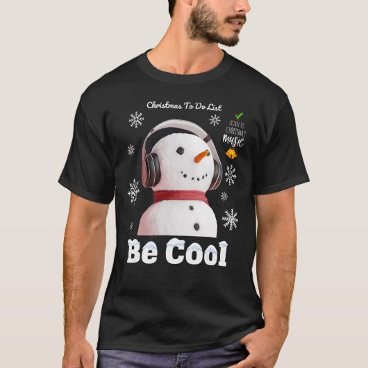 クリスマスリストを行う聞ためのクリスマス音楽Coo Tシャツ (正面)