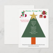 クリスマスリスト宝探しゲームカード 招待状 (正面/裏面)