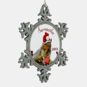 クリスマスリスパーソナライズされたオーナメント スノーフレークピューターオーナメント (左)