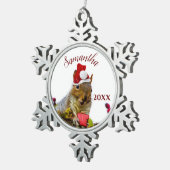 クリスマスリスパーソナライズされたオーナメント スノーフレークピューターオーナメント (右)