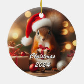 クリスマスリス保持オーナメントカスタマイズ セラミックオーナメント (裏面)