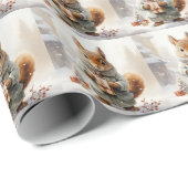 クリスマスリス包装紙 ラッピングペーパー (ロールコーナー)