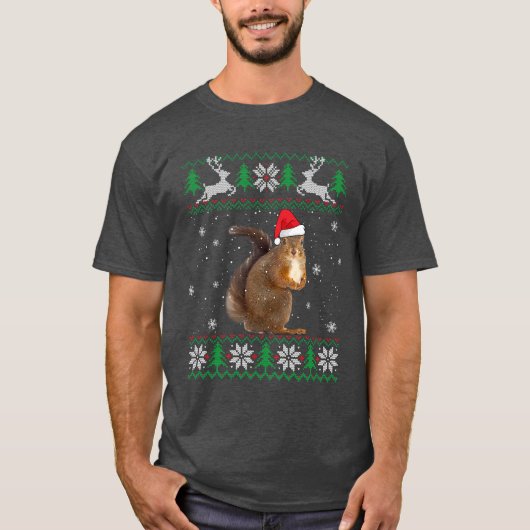 クリスマスリス愛好家サンタハット動物 Tシャツ (正面)