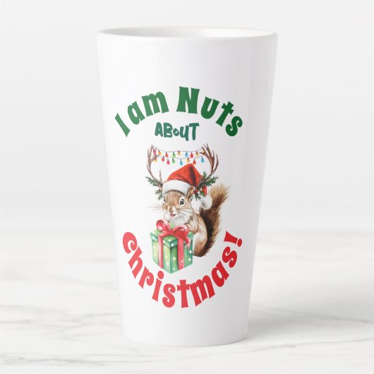 クリスマスリス&〔雄ジカの〕枝角&ギフトボックス カフェラテマグ (正面)