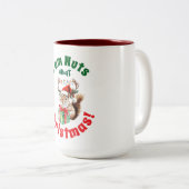 クリスマスリス&〔雄ジカの〕枝角&ギフトボックス ツートーンマグカップ (正面右)
