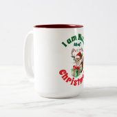 クリスマスリス&〔雄ジカの〕枝角&ギフトボックス ツートーンマグカップ (正面左)