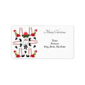 クリスマスリターン/出荷住所 シール雪だるま ラベル (正面)