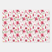 クリスマスリップスティック爪、 ネイルポリッシュ美しい品 ラッピングペーパーシート (正面2)