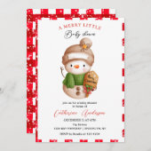 クリスマスリトル雪だるまベビーシャワー招待状 招待状 (正面/裏面)