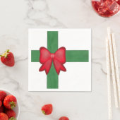 クリスマスリボンとお辞儀 スタンダードカクテルナプキン (インサイチュ)