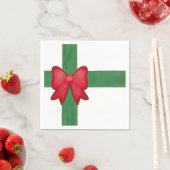 クリスマスリボンとお辞儀 スタンダードカクテルナプキン (インサイチュ)