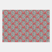 クリスマスリボンとピンクの果実 ラッピングペーパーシート (正面)