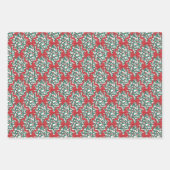 クリスマスリボンと白い果実 ラッピングペーパーシート (正面)