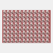 クリスマスリボンカスタムの独身の写真テンプレート ラッピングペーパーシート (正面2)