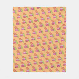 クリスマスリボンキャンディオレンジホリデースイーツ フリースブランケット