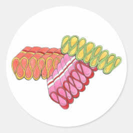 クリスマスリボンキャンディキャンディホリデーステッカー ラウンドシール