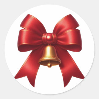 クリスマスリボンシール ラウンドシール