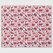 クリスマスリボンパターン ラッピングペーパー (フラット)