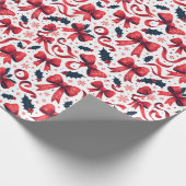 クリスマスリボンパターン ラッピングペーパー (角)