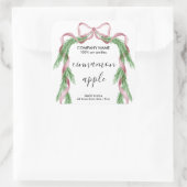 クリスマスリボンフローラキャンドル製品ラベル スクエアシール (バッグ)