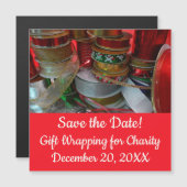 クリスマスリボンホリデーレッドと金ゴールドのスプール (正面/裏面)