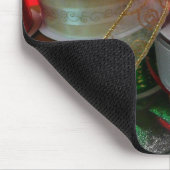 クリスマスリボンホリデーレッドと金ゴールドのスプール マウスパッド (コーナー)