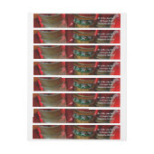 クリスマスリボンホリデーレッドと金ゴールドのスプール ラップアラウンドラベル (シート)