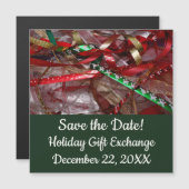 クリスマスリボンレッドグリーンと金ゴールド休日 (正面/裏面)