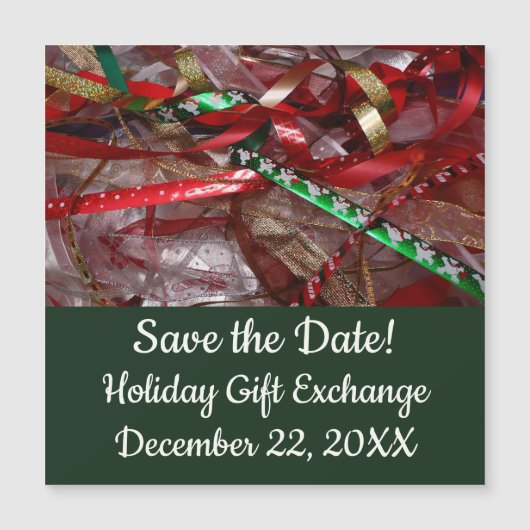 クリスマスリボンレッドグリーンと金ゴールド休日 (正面)