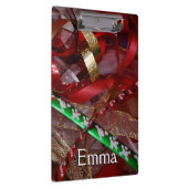 クリスマスリボンレッドグリーンと金ゴールド休日 クリップボード (右)