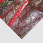 クリスマスリボンレッドグリーンと金ゴールド休日 薄葉紙 (詳細)